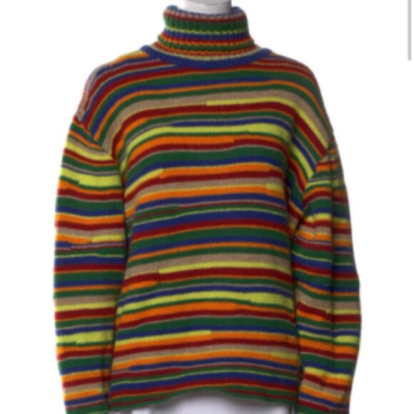 The Elder Statesman Multicolor Horizon Turtleneck - Picture 4 of 5